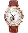VOGUE Aramis Automatic Rose Gold Brown Leather Strap 550621