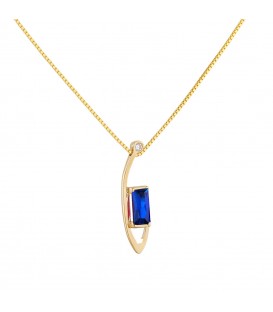 Pendant whitegold and gold with diamond