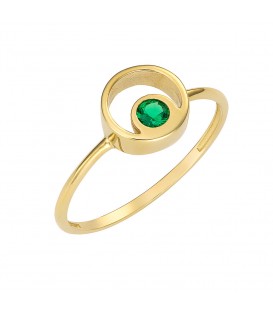 Φινετσάτο δαχτυλίδι από χρυσό με πράσινο ζιργκόν