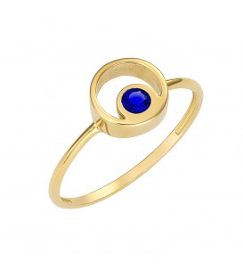 Φινετσάτο δαχτυλίδι από χρυσό με μπλέ ζιργκόν