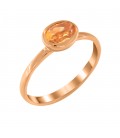 Δαχτυλίδι από ροζ χρυσό με κίτρινη πέτρα