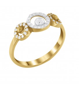 Δαχτυλίδι με κύκλους από χρυσό με ζιργκόν