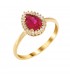 Δαχτυλίδι ροζέτα από χρυσό με κόκκινο ζιργκόν