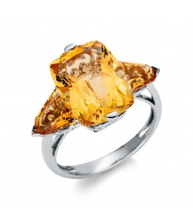 Εντυπωσιακό δαχτυλίδι με σιτρίν από λευκό χρυσό
