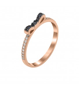 Φινετσάτο δαχτυλίδι φιόγκος από ροζ χρυσό με ζιργκόν