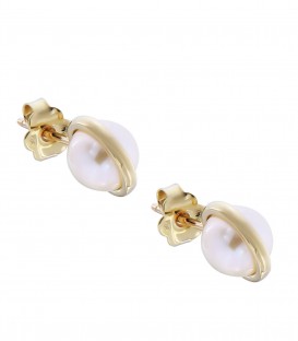  Μίνιμαλ σκουλαρίκια από χρυσό με μαργαριτάρια