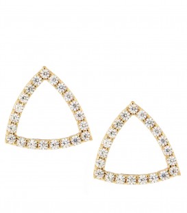 Σκουλαρίκια fashion τρίγωνο από χρυσό