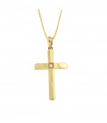 Φινετσάτος σταυρός με διαμάντι από κίτρινο χρυσό