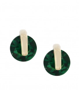 Σκουλαρίκια καρφωτά με πράσινη πέτρα από κίτρινο χρυσό