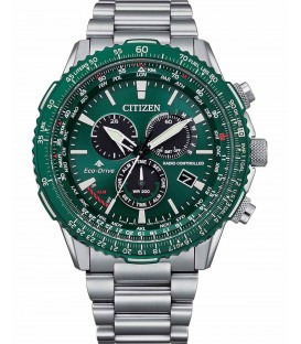 CITIZEN Promaster Sky Eco-Drive RadioControlled Chronograph Silver Stainless Steel Bracelet