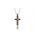 Cross for men whitegold and gold