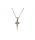 Cross for women gold with zircon