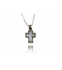 Cross for women gold with zircon and mother of pearl