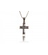 Cross for women whitegold and gold with zircon