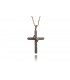 Cross for women whitegold and gold with zircon