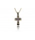 Cross for women whitegold and gold with zircon