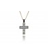 Cross for women whitegold and gold with zircon