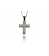 Cross for women whitegold and gold with zircon