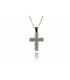 Cross for women whitegold and gold with zircon