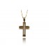 Cross for women whitegold and gold with zircon