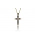 Cross for men whitegold and gold