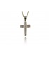 Cross for women whitegold and gold with zircon