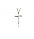 Cross for women whitegold and gold with zircon