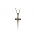 Cross for women whitegold and gold with zircon