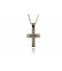 Cross for women whitegold and gold with zircon