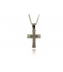 Cross for women whitegold and gold with zircon