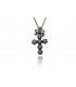 Cross for women gold with zircon