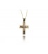 Cross for women whitegold and gold with zircon