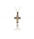 Cross for women whitegold and gold with zircon