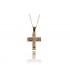 Cross for women whitegold and gold with zircon