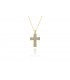 Cross for women whitegold and gold with zircon