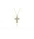 Cross for women whitegold and gold with zircon