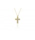Cross for women whitegold and gold with zircon