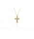 Cross for women whitegold and gold with zircon