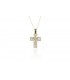 Cross for women whitegold and gold with zircon