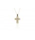 Cross for women whitegold and gold with zircon