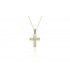 Cross for women whitegold and gold with zircon