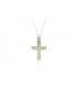 Cross for men whitegold and gold