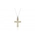 Cross for men whitegold and gold