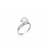 Ring whitegold with zircon and pearl