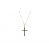 Cross for women red gold with zircon