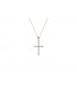 Cross for women red gold with zircon