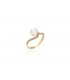 Ring gold with zircon and pearl