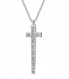 Cross for women whitegold with zircon