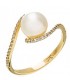 Ring gold with zircon and pearl