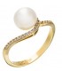 Ring gold with zircon and pearl